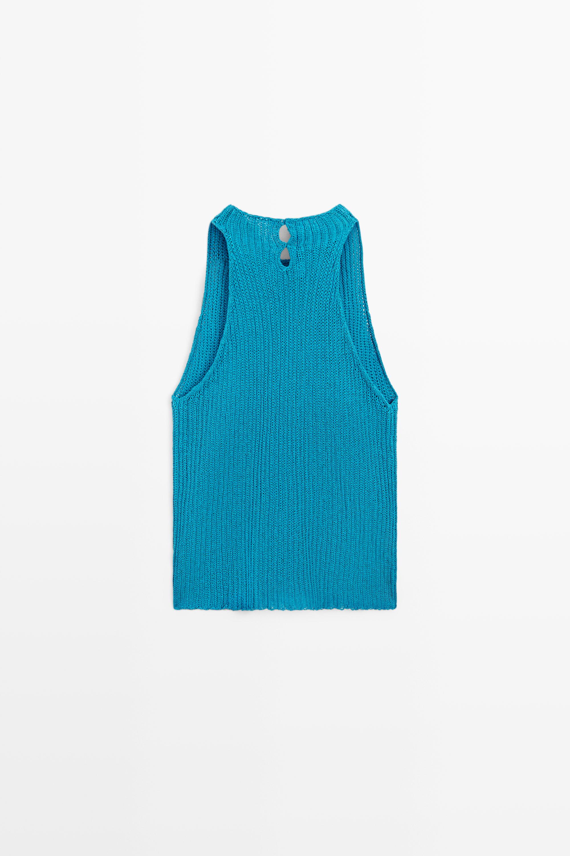 Linen knit top with button details